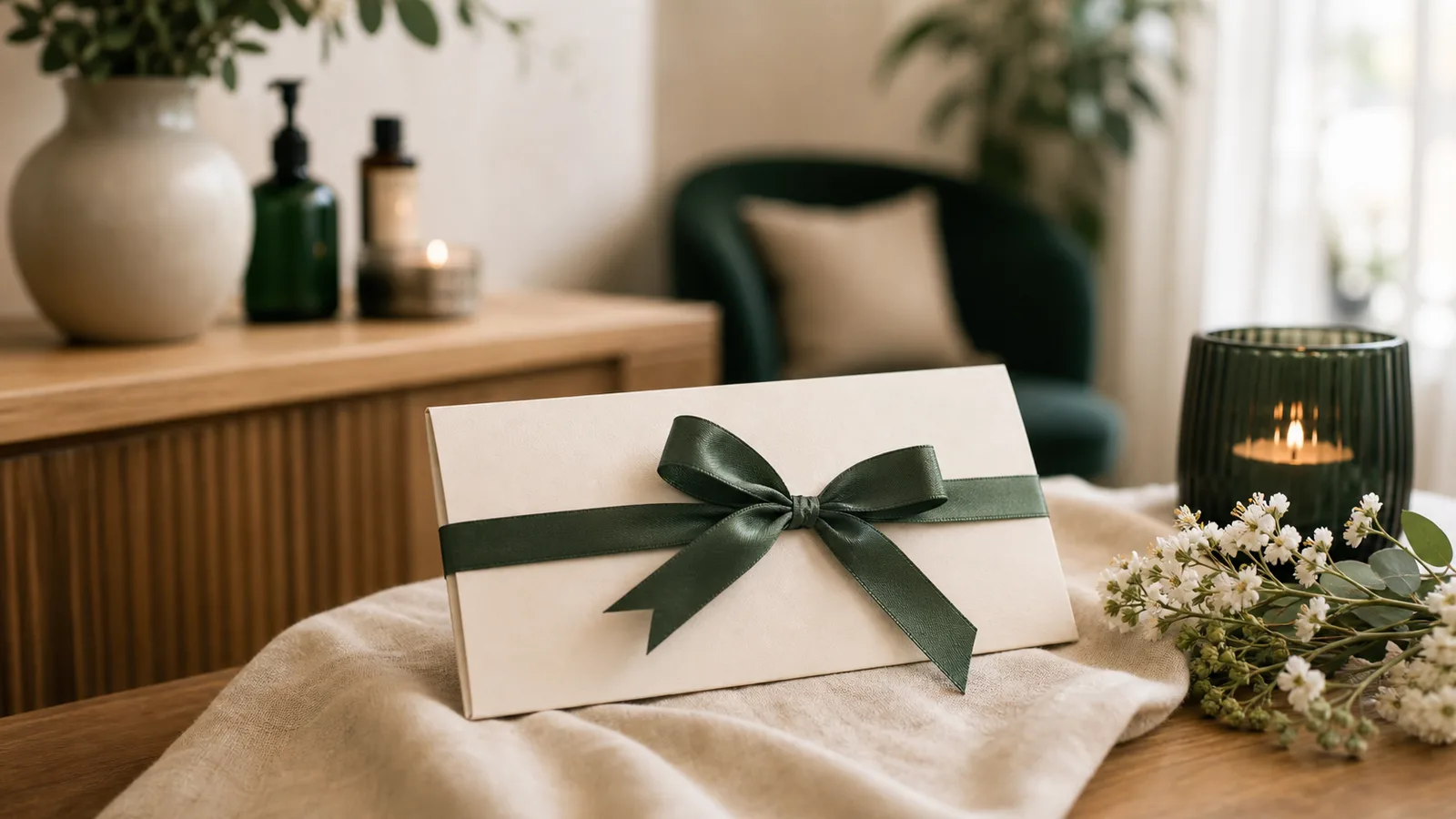 Elegancki voucher na masaż przygotowany w gabinecie w Poznaniu
